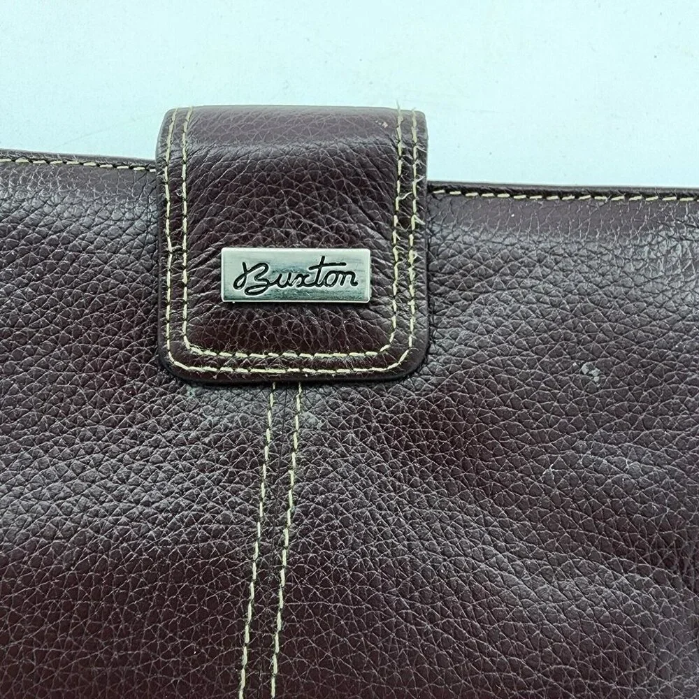 Buxton Heiress Tab Ensemble Snap Wallet Brown‎ Checkbook Slot ID Card Holders